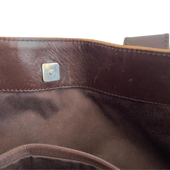 Gucci Tote Bag Mini GG Brown & Beige Denim Brown Leather Trimmed - Picture 11 of 14